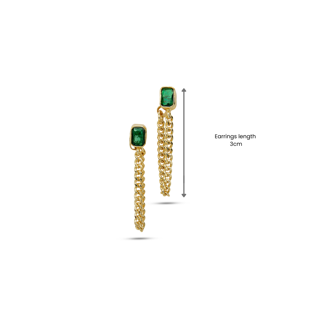 Emerald Statement Earrings - Jade Gleam