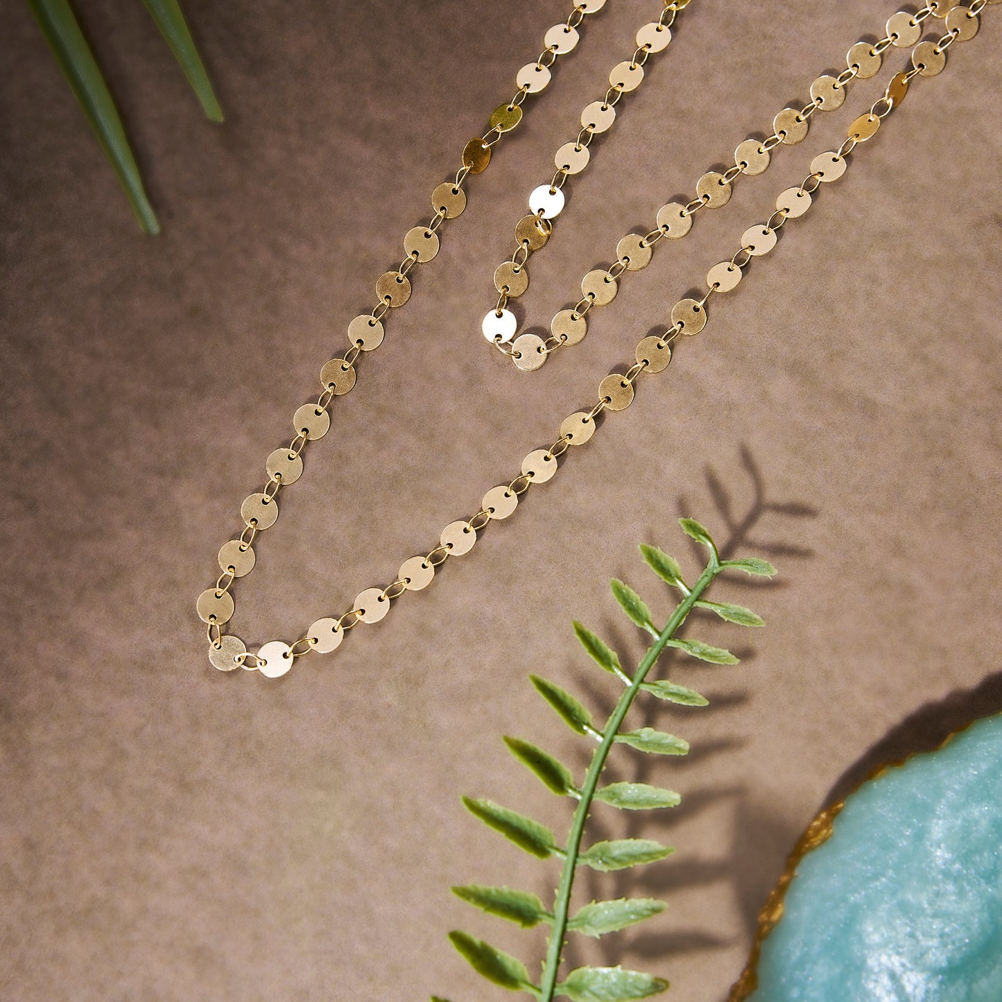 Layered Swiss Dot Gold Plated Chain - Anné