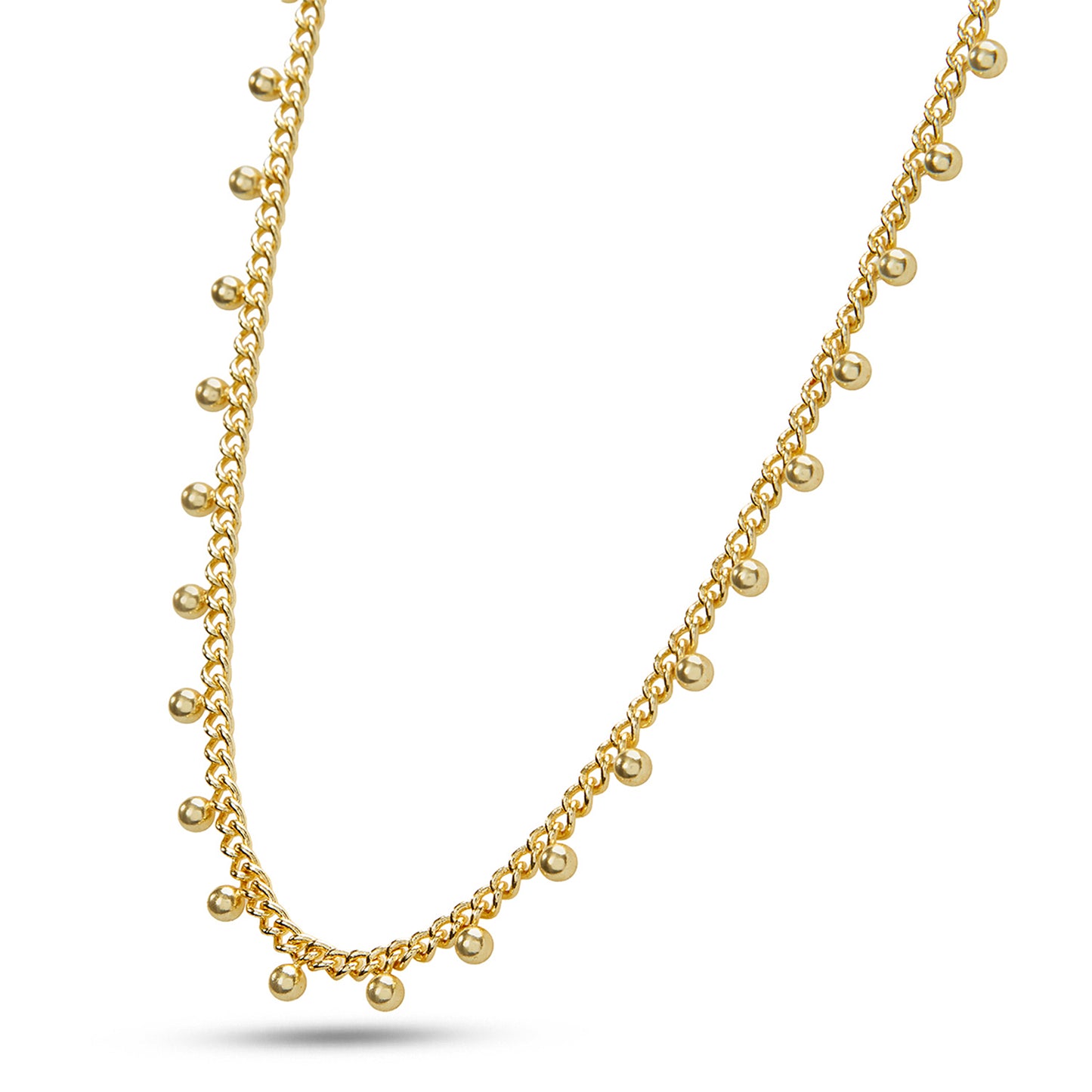 Beaded Gold Plated Dainty Chain - Anné