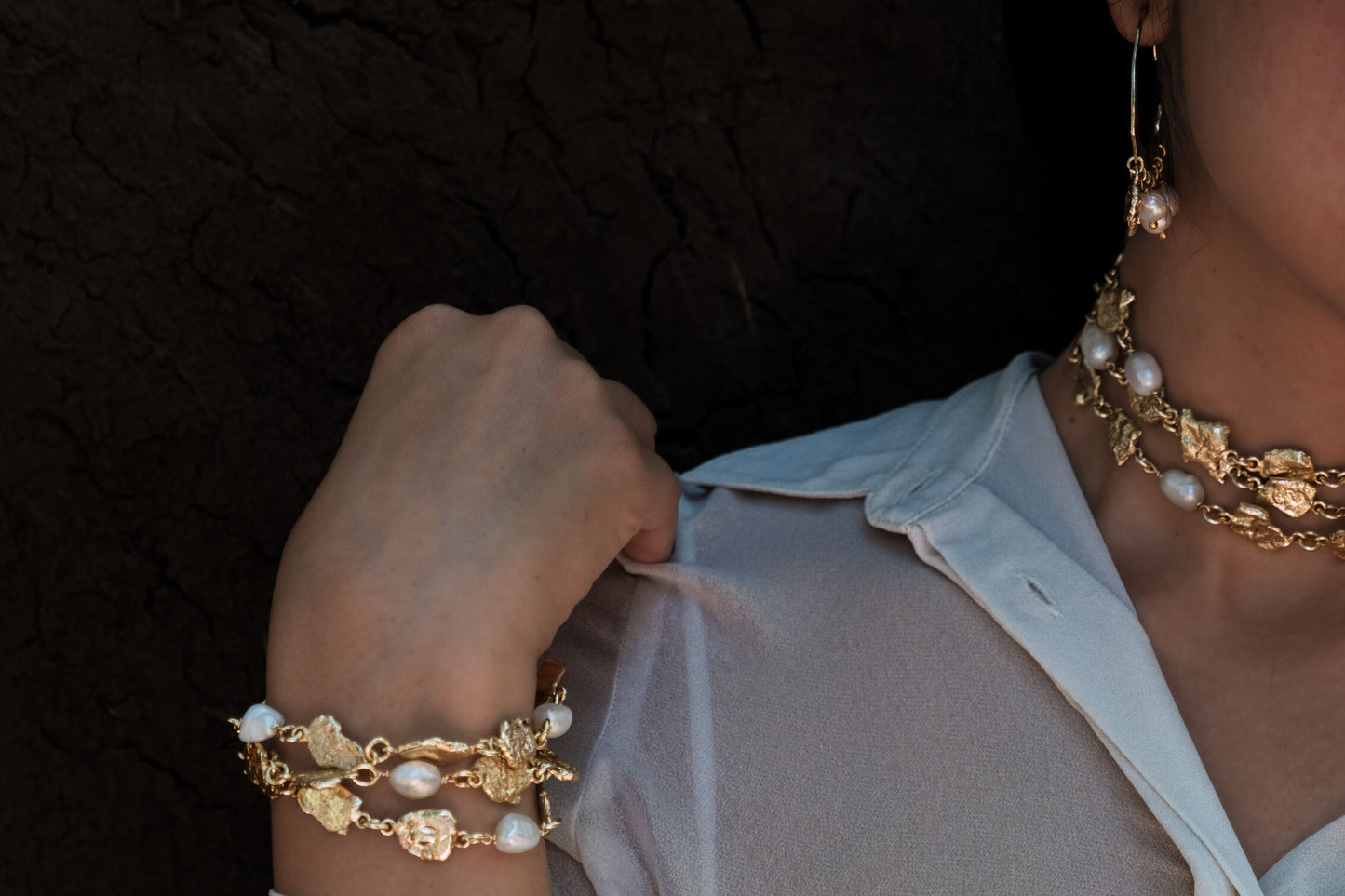 Handcrafted Pearl Layered Bracelet