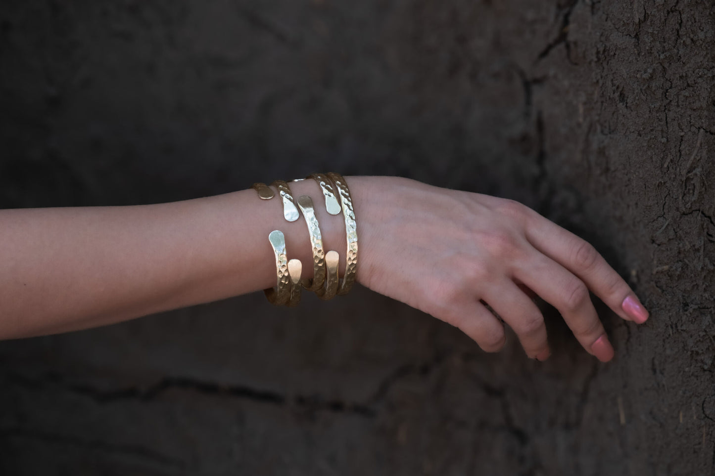 Crescent Statement Crater Stacked Cuffs