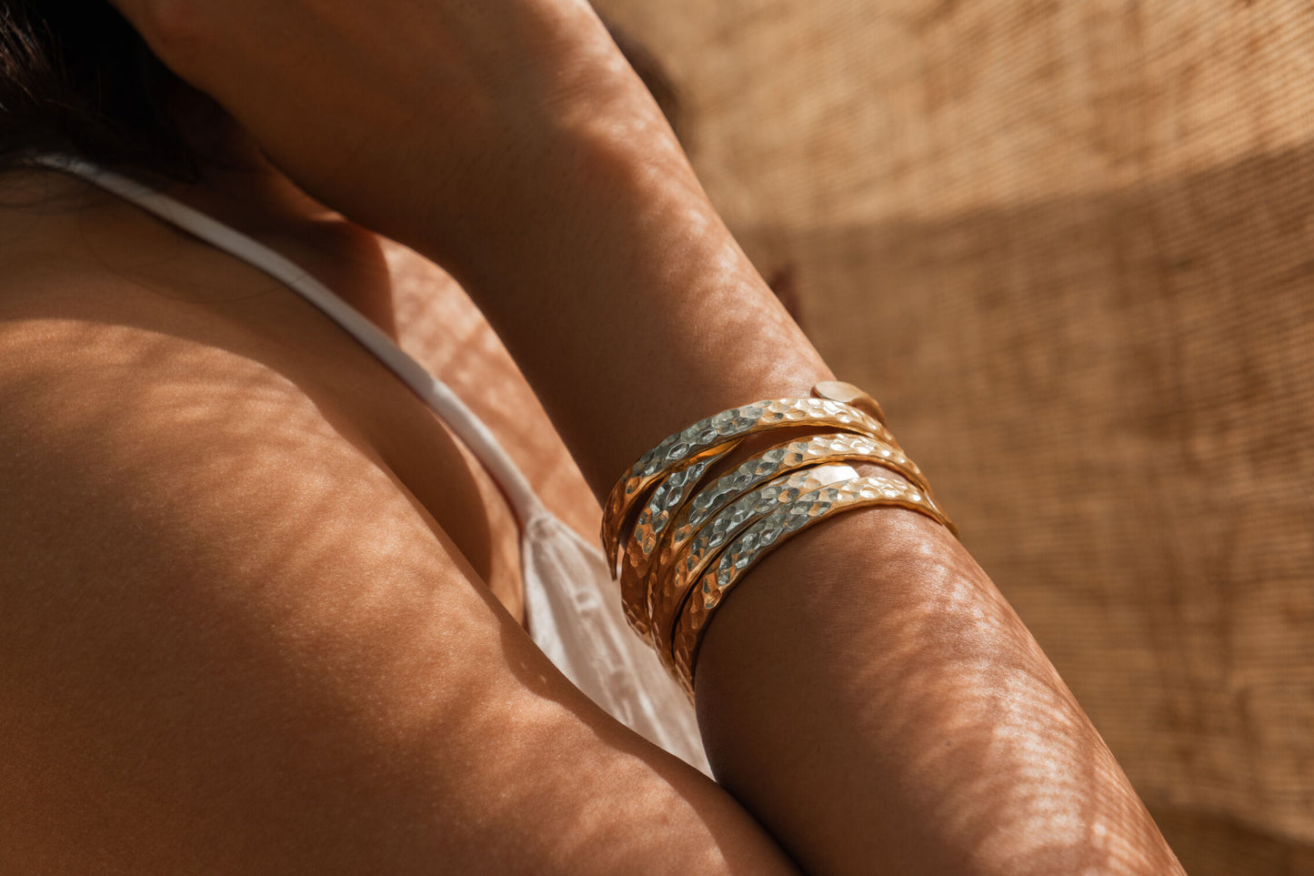 Crescent Statement Crater Stacked Cuffs