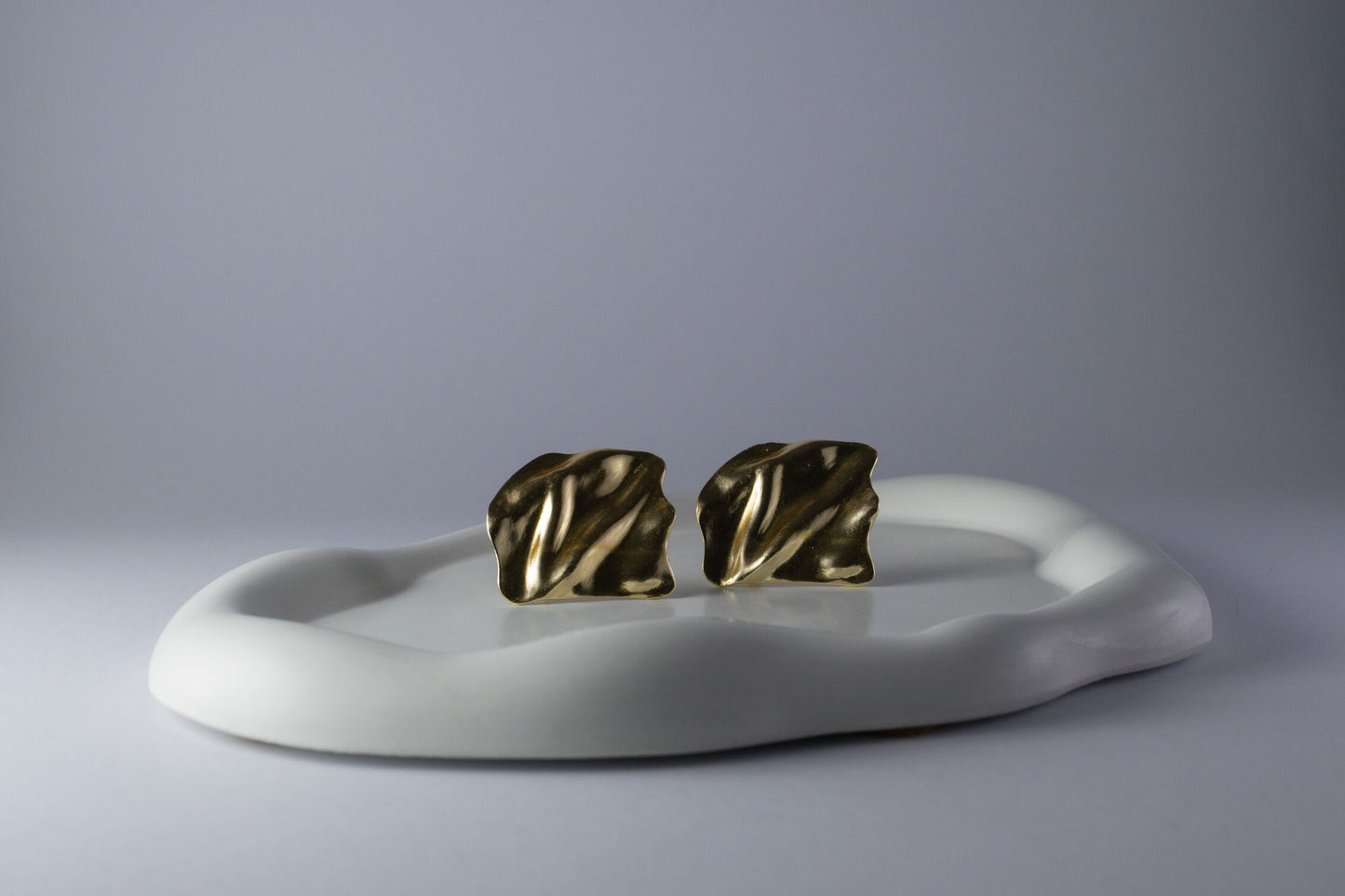 Crescent Statement Crater Earrings