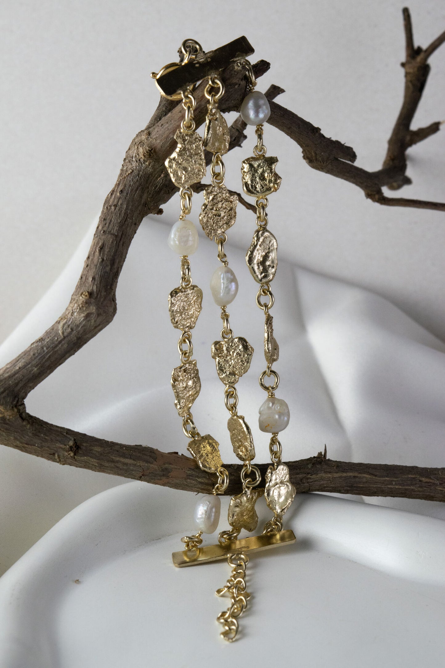 Handcrafted Pearl Layered Bracelet
