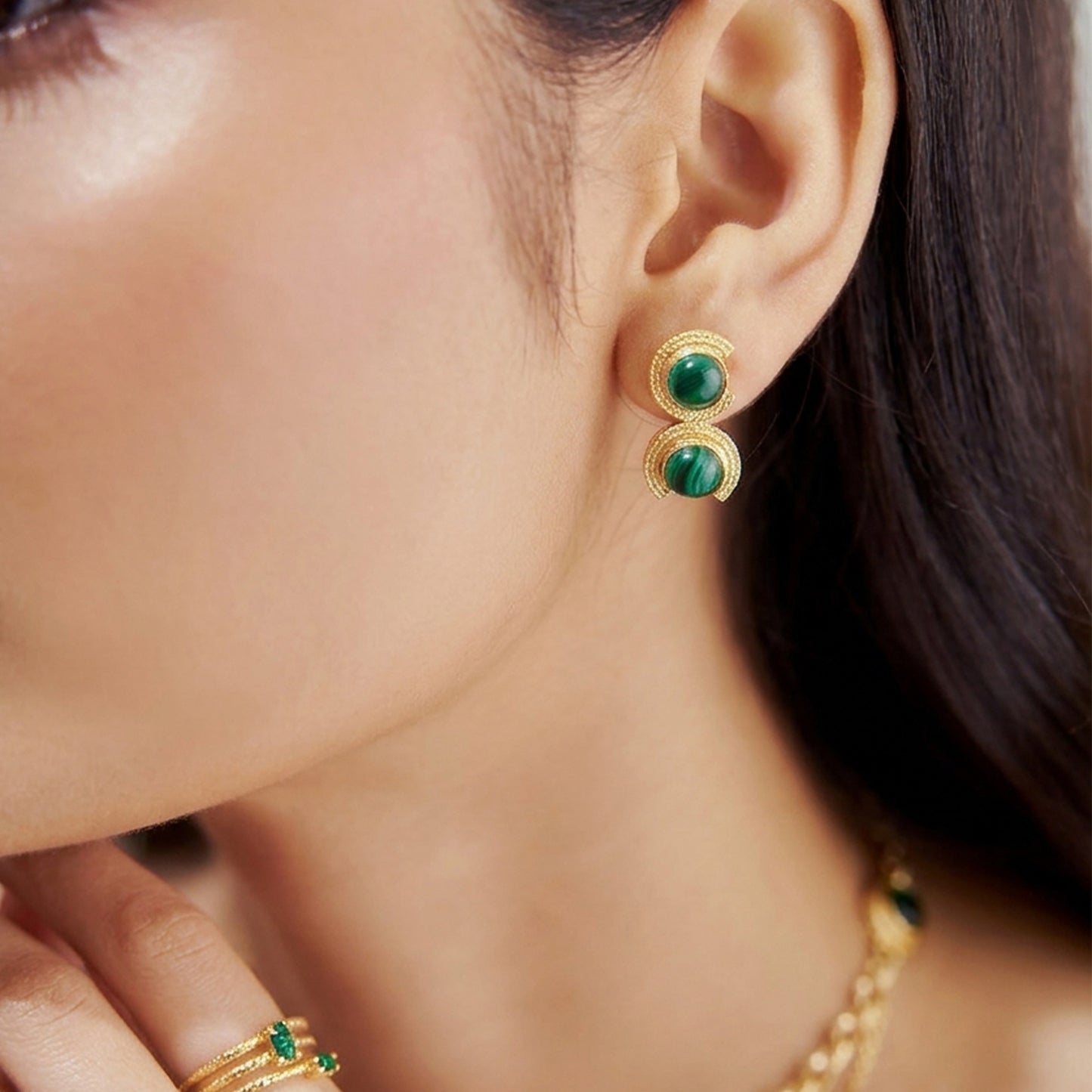 Emerald Fusion Earrings - Orbit Verde