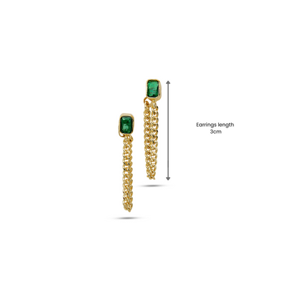 Emerald Statement Earrings - Jade Gleam