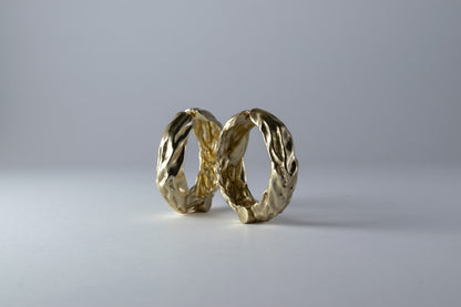 Crescent Statement Crater Hoops