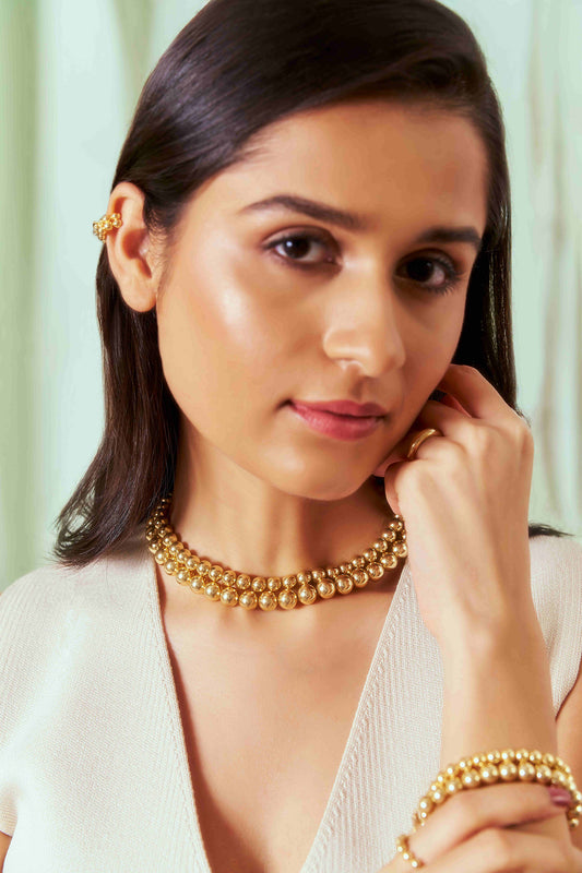 Beaded Gold necklace - Gilded Beads