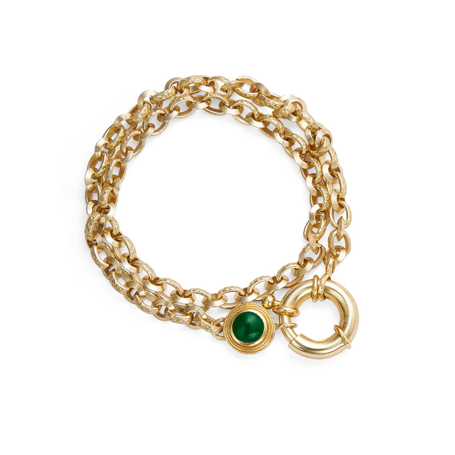 Emerald Statement Bracelet - Orbit Verde