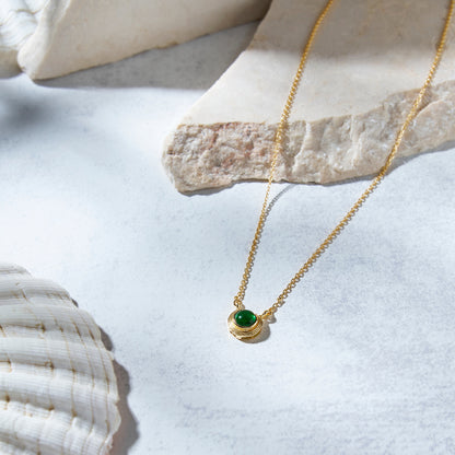 Emerald Dainty necklace - Orbit Verde