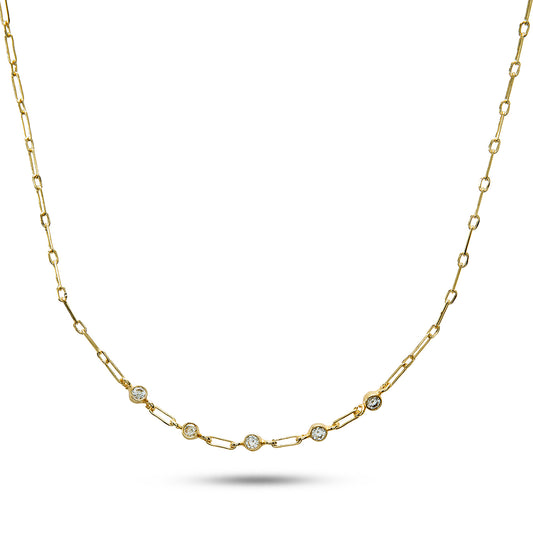 Dainty AD Diamond Gold Plated Chain - Anné