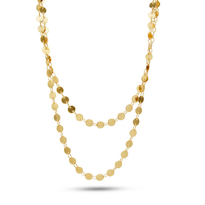Layered Swiss Dot Gold Plated Chain - Anné