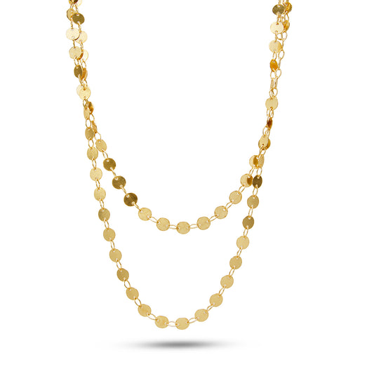 Layered Swiss Dot Gold Plated Chain - Anné