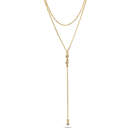 Dainty AD Diamond Layered Gold Chain - Anné