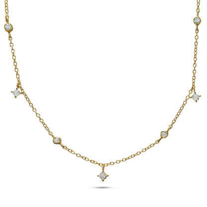 Dainty Drop  AD Diamond Gold Plated Chain - Anné