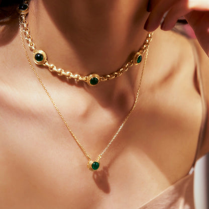 Emerald Dainty necklace - Orbit Verde