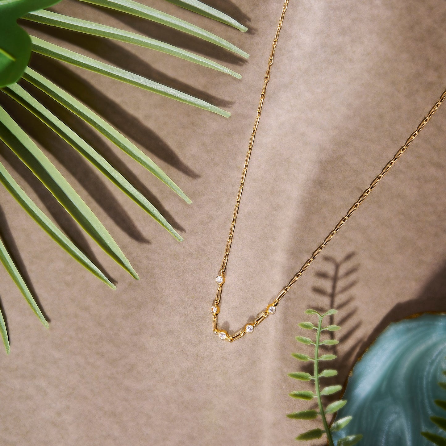 Dainty AD Diamond Gold Plated Chain - Anné