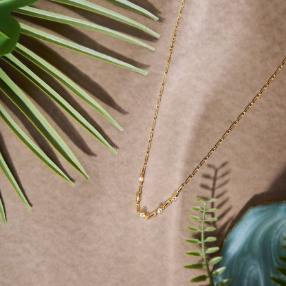 Dainty AD Diamond Gold Plated Chain - Anné
