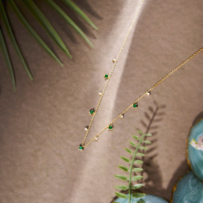 Dainty Emerald AD Diamond Plated Chain - Anné