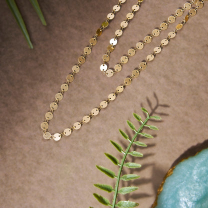 Layered Swiss Dot Gold Plated Chain - Anné