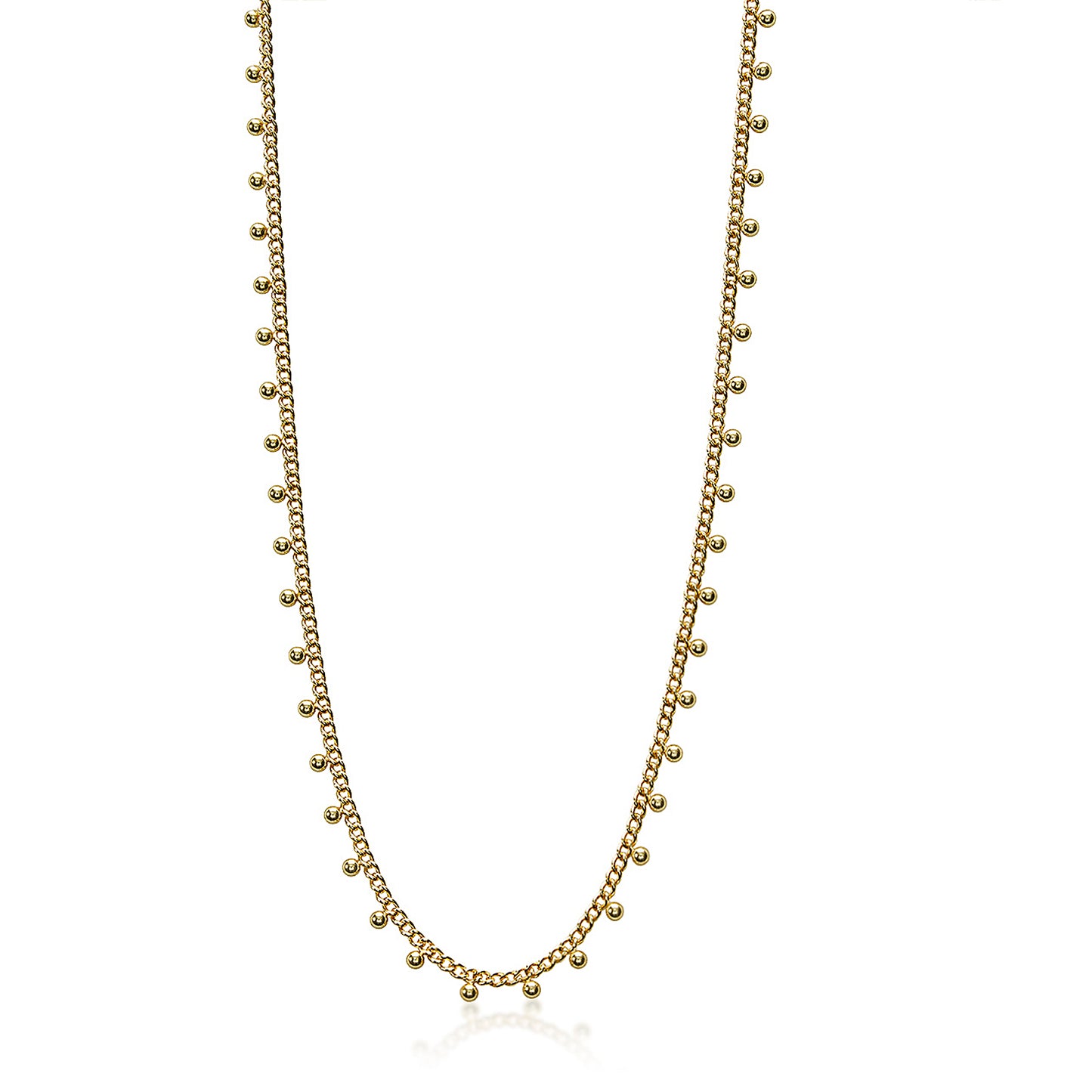 Beaded Gold Plated Dainty Chain - Anné