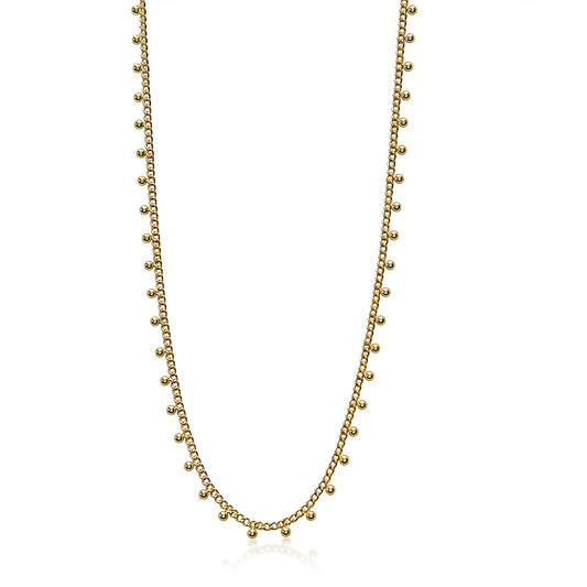 Beaded Gold Plated Dainty Chain - Anné