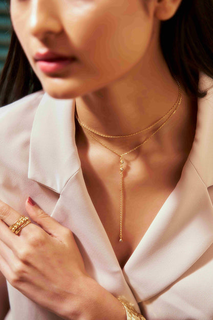 Dainty AD Diamond Layered Gold Chain - Anné