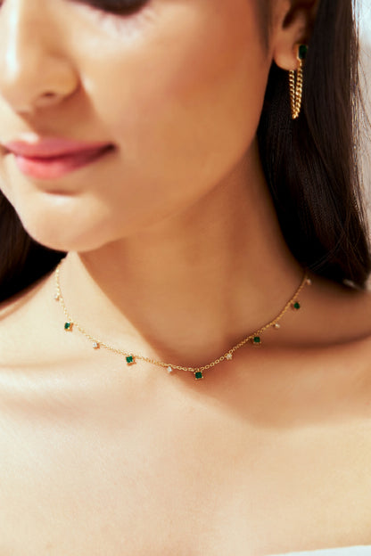Dainty Emerald AD Diamond Plated Chain - Anné