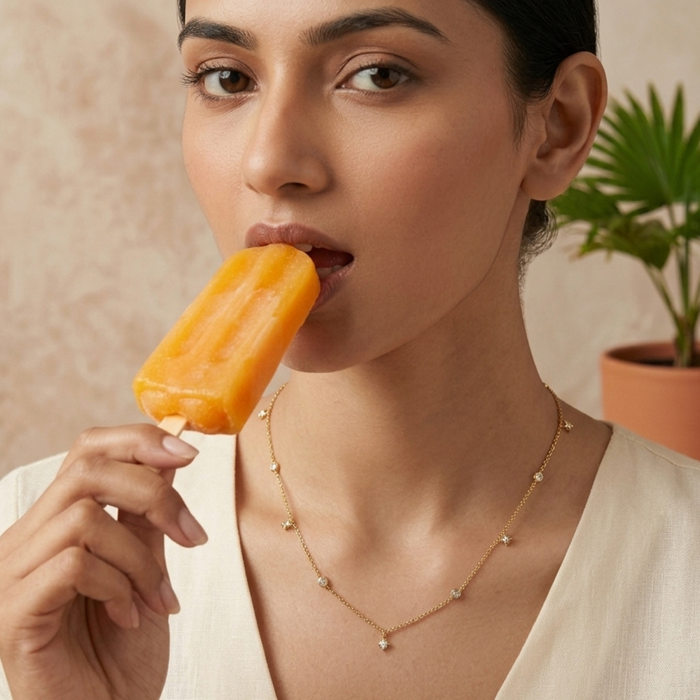 Dainty Drop  AD Diamond Gold Plated Chain - Anné
