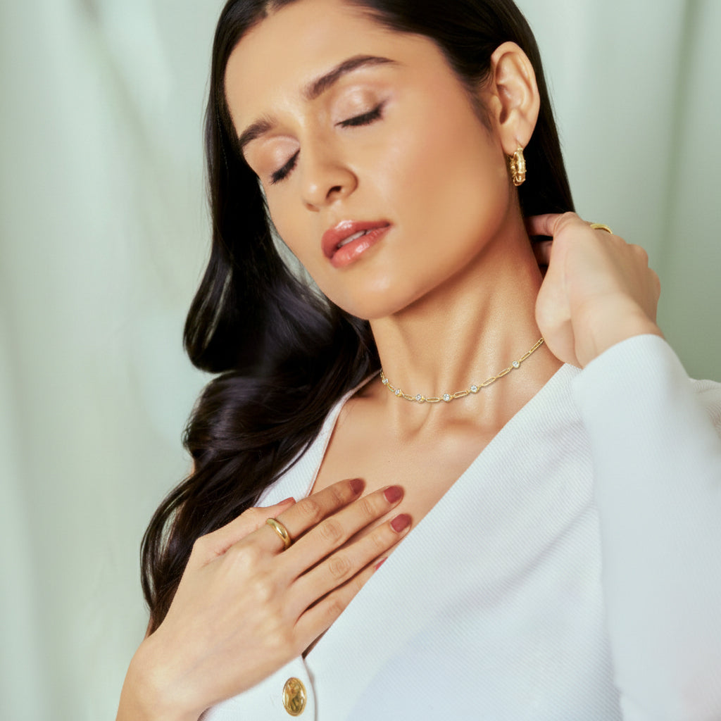 Dainty AD Diamond Gold Plated Chain - Anné