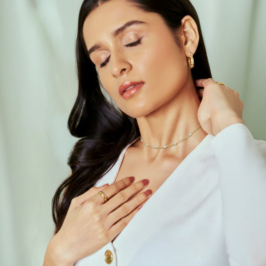 Dainty AD Diamond Gold Plated Chain - Anné