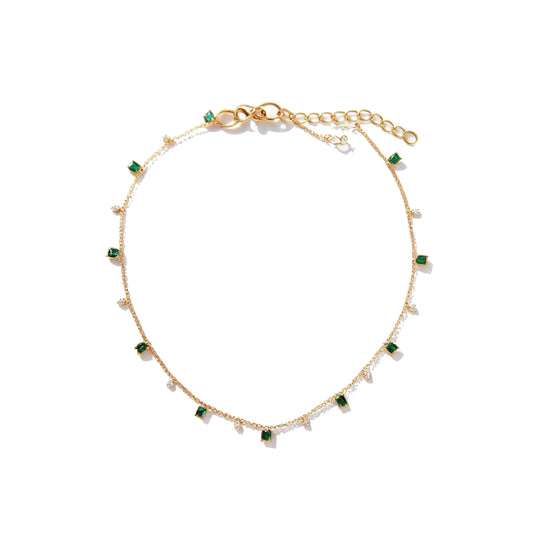 Dainty Emerald AD Diamond Plated Chain - Anné