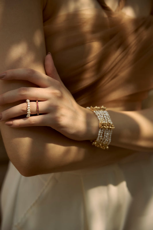 Scarlet Pearl Statement Bracelet