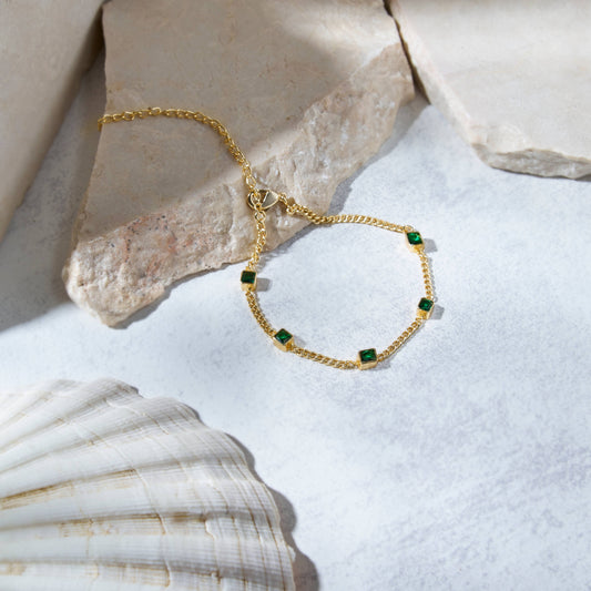 Emerald Statement Bracelet - Jade Gleam